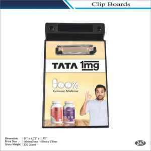 White & Black Rectangular Clip Board MOQ 100 Pcs