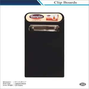 Benylin Black Rectangular Clip Board MOQ 100 Pcs