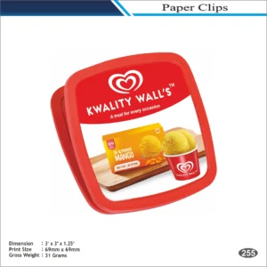 Kwality Wall’s Red Square Paper Clip MOQ 100 Pcs