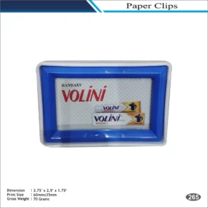 Volini Rectangular Plastic Paper Clip Holder MOQ 100 Pcs