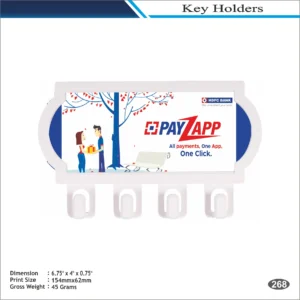 PayZapp White Plastic Key Holder MOQ 100 Pcs