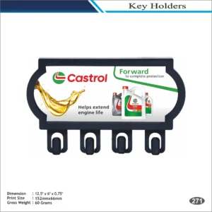 Castrol Black Plastic Key Holder MOQ 100 Pcs