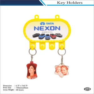 Tata Nexon Yellow Plastic Key Holder with Chain MOQ 100 Pcs