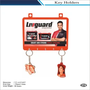 Livguard Orange Plastic Key Holder with Chain MOQ 100 Pcs