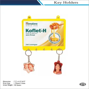 Himalaya Koflet Yellow Plastic Key Holder with Chain MOQ 100 Pcs