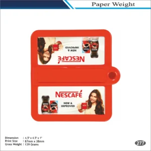 Red Square Shape Nescafe Theme Paper Weight