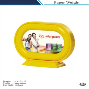 Yellow Oval Shape Asian Paints Theme Paper Weight