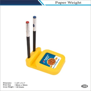 Yellow Slant Shape Food Theme Paper Weight