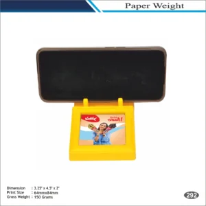 Yellow Rectangle Mobile Stand Shape Paper Weight
