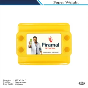 Yellow Wide Rectangle Shape Paper Weight