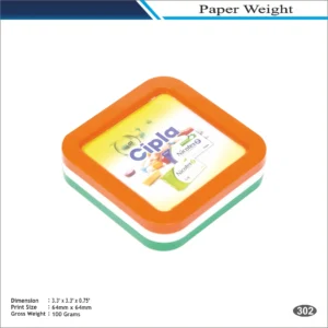 Orange Square Shape Cipla Paper Weight