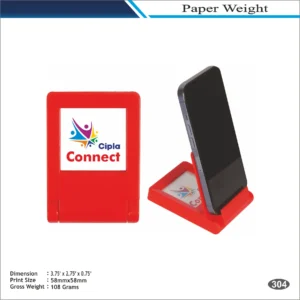 Red Foldable Mobile Stand Shape Cipla Connect Paper Weight
