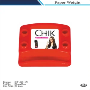 Red Rectangle Multi-Hole Stand Shape Chik Paper Weight