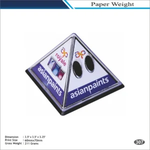Transparent Pyramid Shape Asian Paints Paper Weight