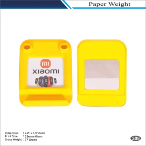 Yellow Rectangle Dual Hole Xiaomi Paper Weight