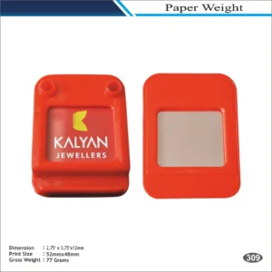 Red Rectangle Dual Hole Kalyan Jewellers Paper Weight