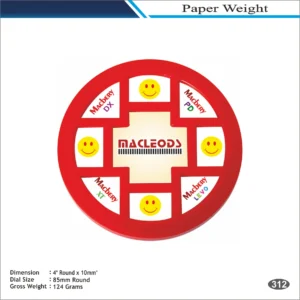 Red Round Segmented Macleods Paper Weight
