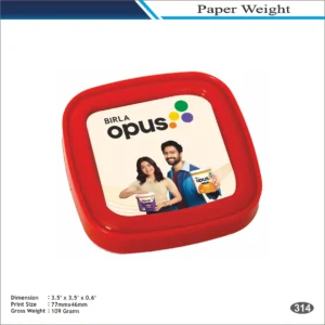 Red Square Curved Edge Opus Paper Weight