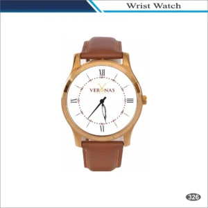 White Dial Brown Strap Veronas Wrist Watch