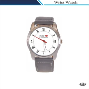 White Dial Grey Strap HSBC Wrist Watch