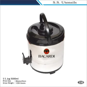 Stainless Steel 5000ml Jug with Tap & Handle